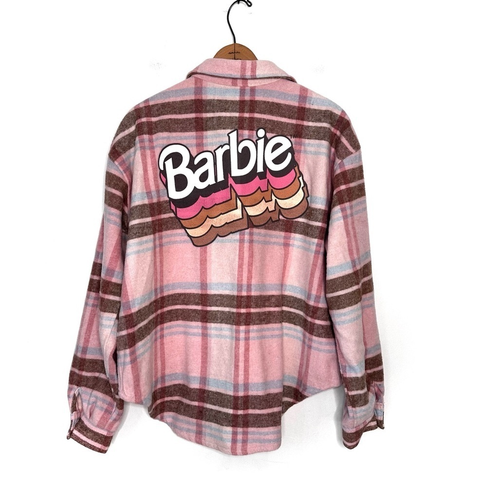 Barbie Pink Plaid Shacket Size Medium